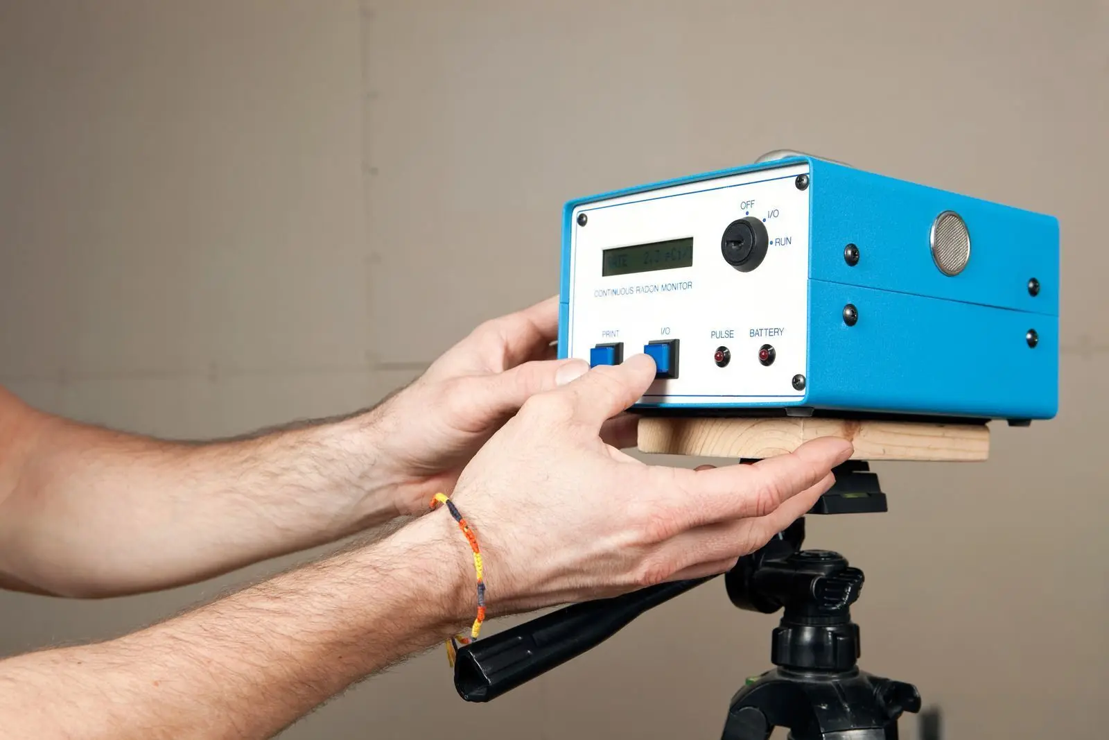 Radon gas inspection setup